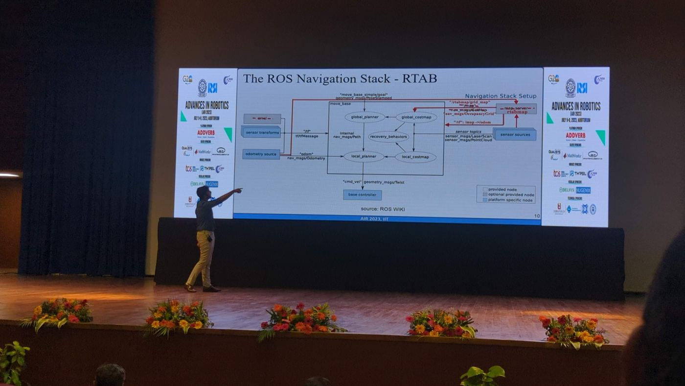 Paper presentation on stage